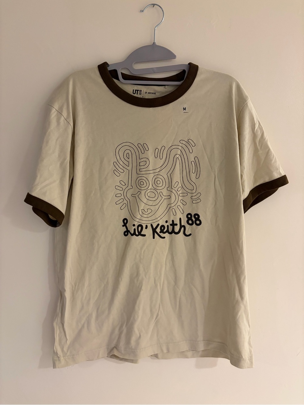Uniqlo x Keith Haring Cream Graphic Ringer T-Shirt